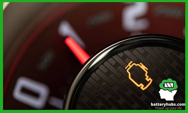 An alternator warning light on a car’s dashboard